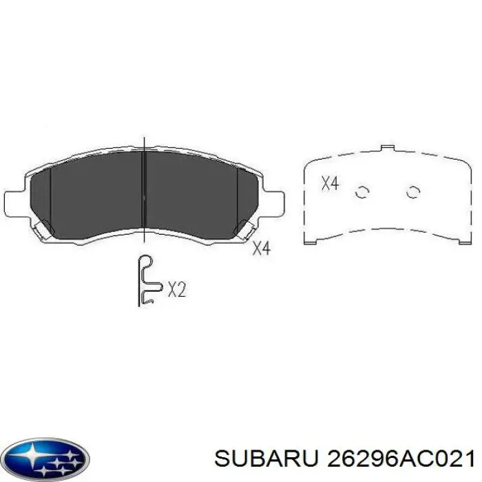 Klocki hamulcowe przednie tarczowe Subaru 26296AC021 cena, od 24,20 USD