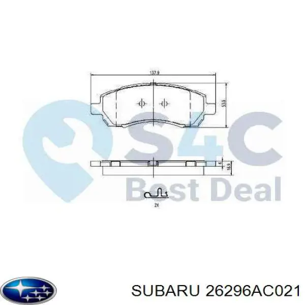 Do koszyka 26296AC021 Subaru Klocki hamulcowe przednie tarczowe