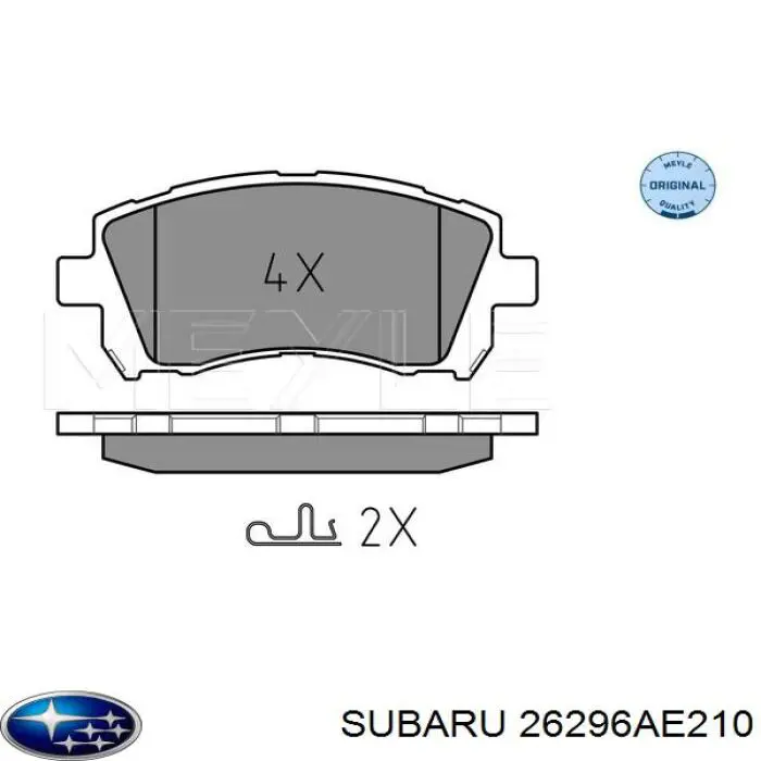 Do koszyka 26296AE210 Subaru Klocki hamulcowe przednie tarczowe