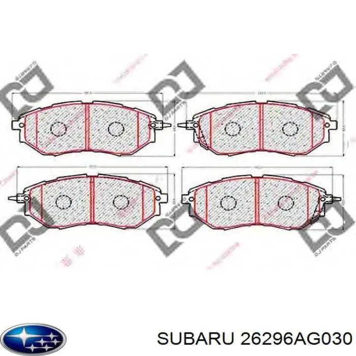 Do koszyka 26296AG030 Subaru Klocki hamulcowe przednie tarczowe