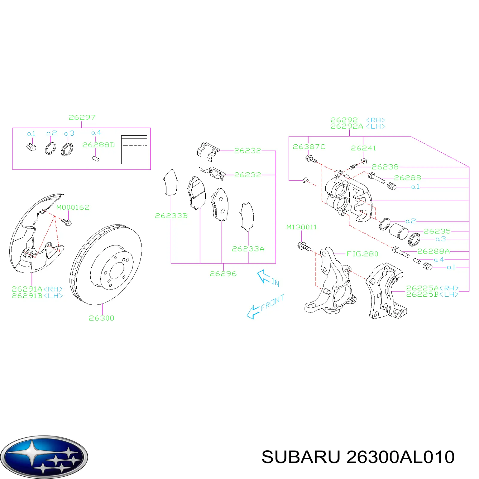 Do koszyka 26300AL010 Subaru Tarcza hamulcowa przednia