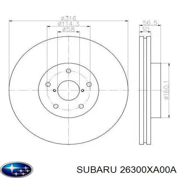 Tarcza hamulcowa przednia Subaru 26300XA00A cena, od 68,94 USD