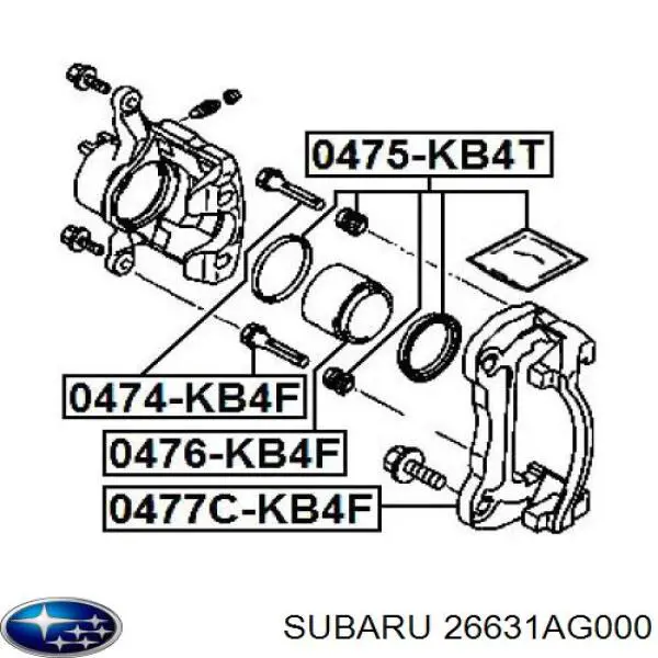 Do koszyka 26631AG000 Subaru Prowadnica zacisku tylnego górna