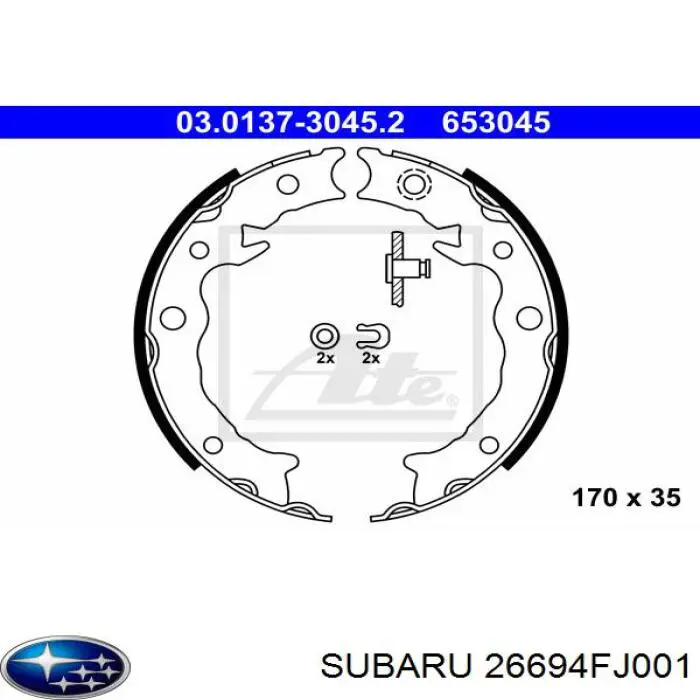26694FJ001 Subaru Klocki hamulca ręcznego