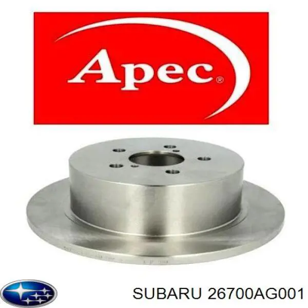 Do koszyka 26700AG001 Subaru Tarcza hamulcowa tylna