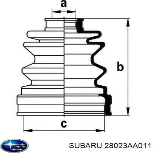 Osłona przegubu homokinetycznego półosi przedniej wewnętrzna Subaru 28023AA011 cena, od 12,46 USD