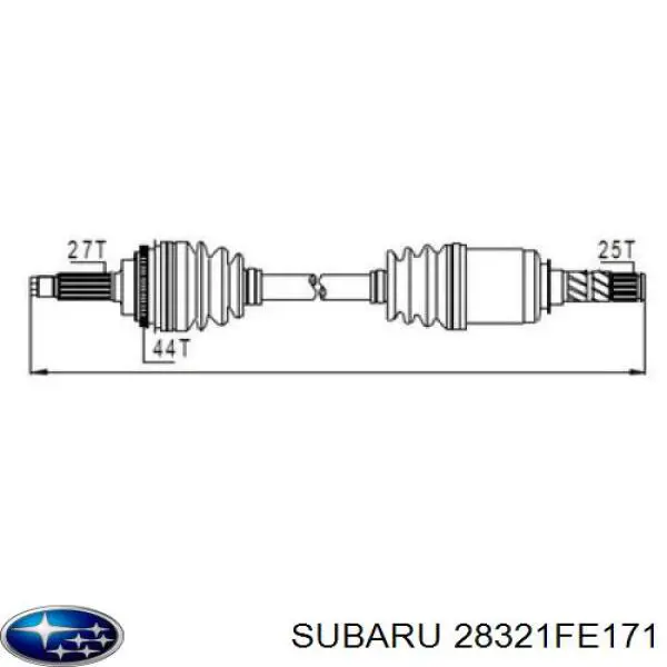 Półoś napędowa przednia lewa Subaru 28321FE171 cena, od 114,48 USD
