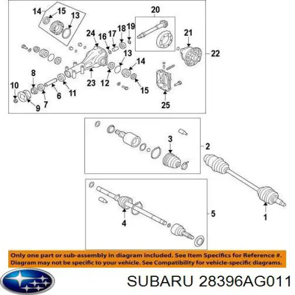 Osłona przegubu homokinetycznego półosi przedniej zewnętrzna Subaru 28396AG011 cena, od 9,68 USD