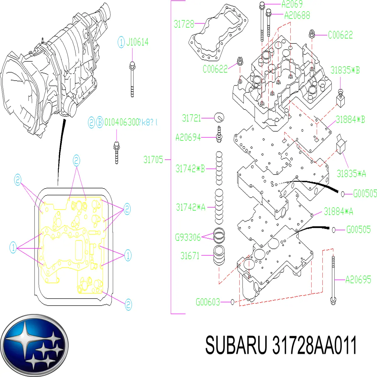 31728AA011 Subaru Filtr automatycznej skrzyni biegów