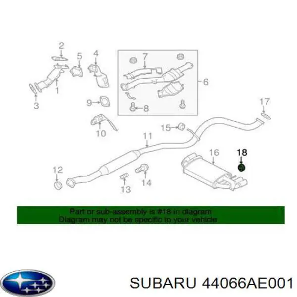 44066AE001 Subaru Poduszka mocowania tłumika