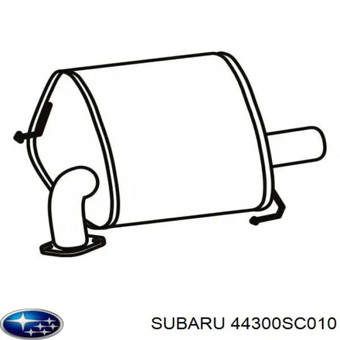 44300SC010 Subaru Tłumik, tylna część