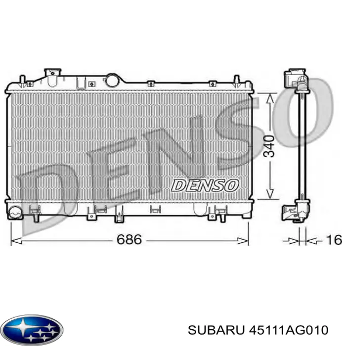 Chłodnica silnika Subaru 45111AG010 cena, od 126,39 USD