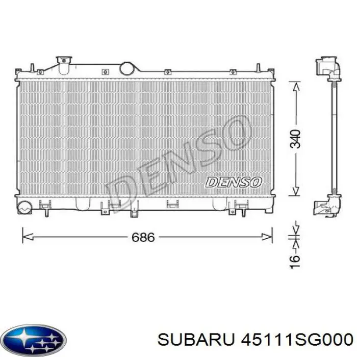 45111SG000 Subaru Chłodnica silnika