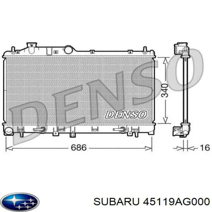 45119AG000 Subaru Chłodnica silnika