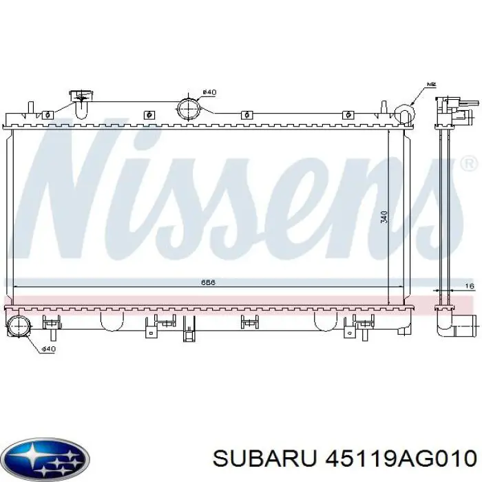 45119AG010 Subaru Chłodnica silnika