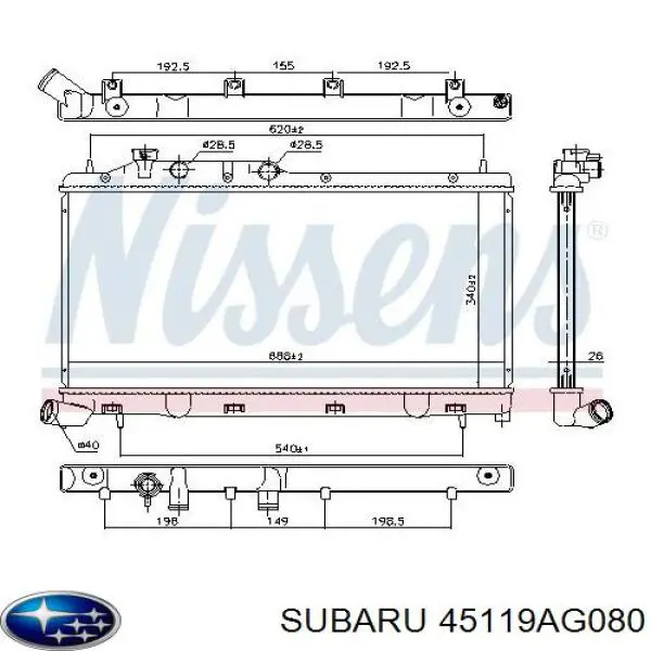 45119AG080 Subaru Chłodnica silnika
