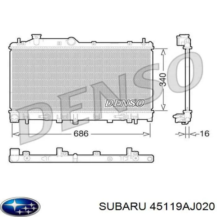 45119AJ020 Subaru Chłodnica silnika