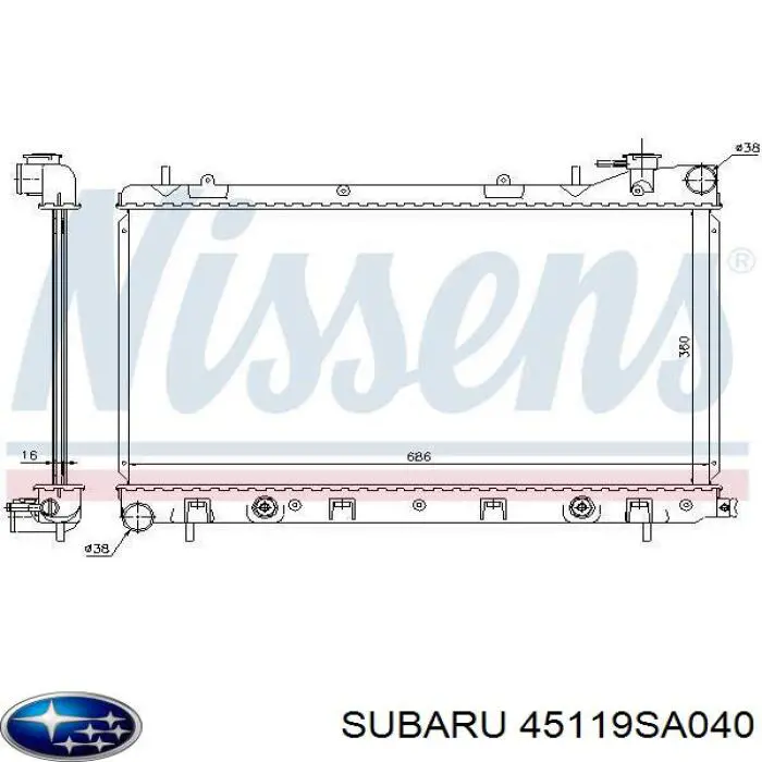 45119SA040 Subaru Chłodnica silnika