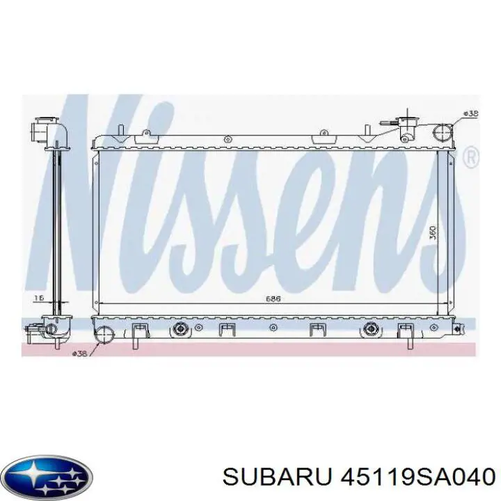 Chłodnica silnika Subaru 45119SA040 cena, od 127,20 USD