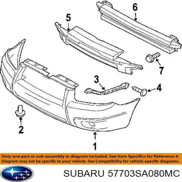 Zderzak przedni Subaru 57703SA080MC cena, od 209,70 USD