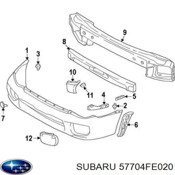 Zderzak przedni Subaru 57704FE020 cena, od 493,09 USD