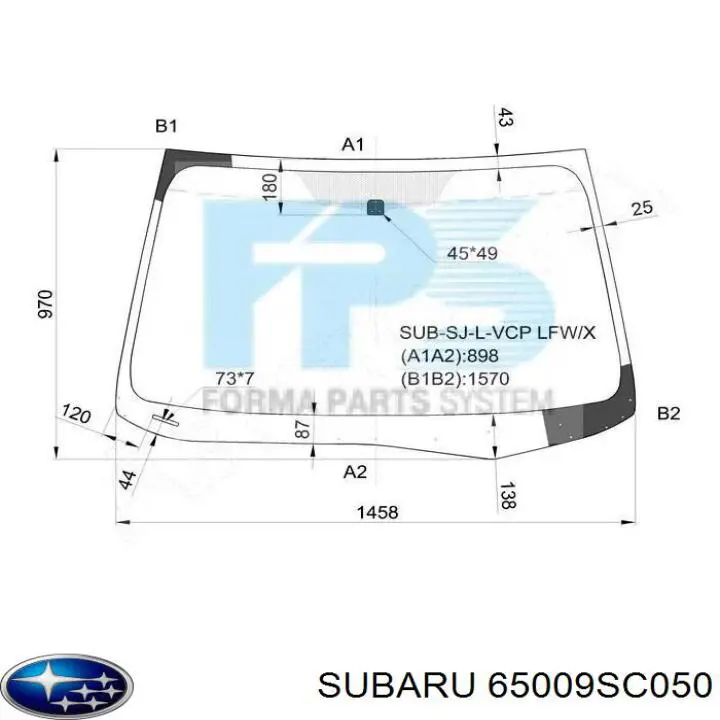 65009SC050 Subaru Szyba przednia