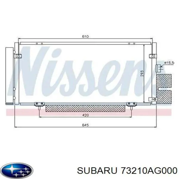 Chłodnica klimatyzacji Subaru 73210AG000 cena, od 101,64 USD