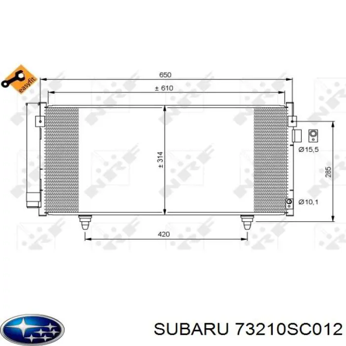 Chłodnica klimatyzacji Subaru 73210SC012 cena, od 96,08 USD