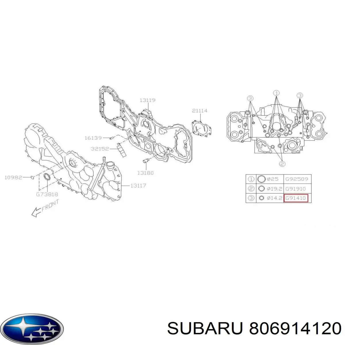 Do koszyka 806914120 Subaru Uszczelka regulatora faz rozrządu