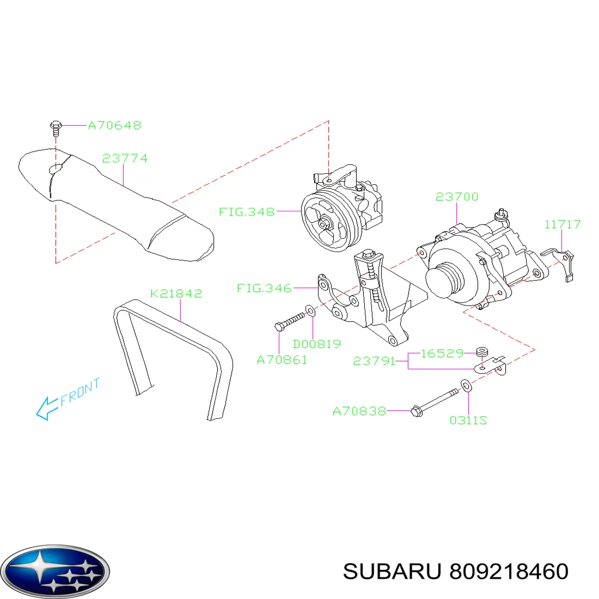 Pas napędowy mechanizmów Subaru 809218460 cena, od 7,75 USD