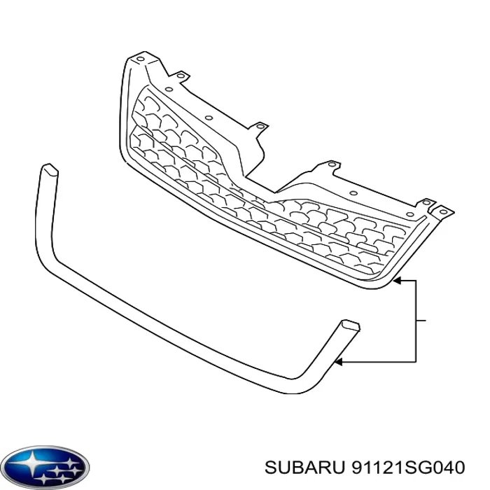 91121SG040 Subaru Atrapa chłodnicy