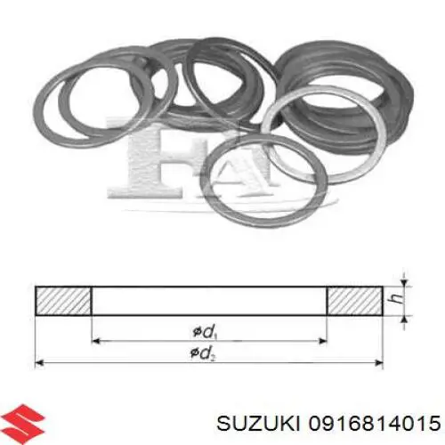 0916814015 Suzuki uszczelka korka miski olejowej