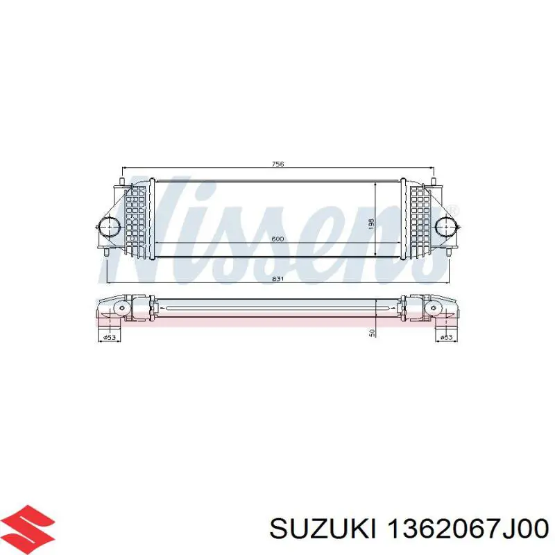 Chłodnica intercoolera Suzuki 1362067J00 cena, od 131,20 USD