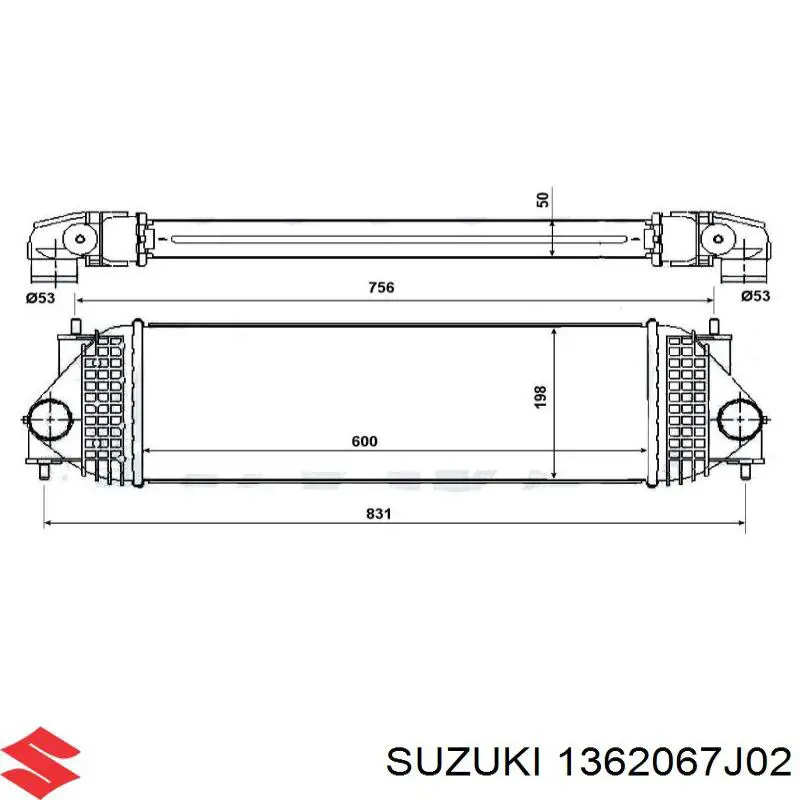 Chłodnica intercoolera Suzuki 1362067J02 cena, od 131,20 USD