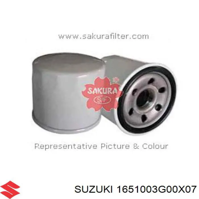 Do koszyka 1651003G00X07 Suzuki Filtr oleju