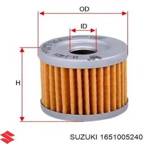 Do koszyka 1651005240 Suzuki Filtr oleju