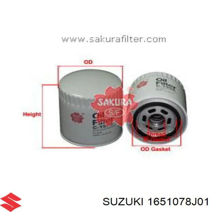 Filtr oleju 1651078J01 Suzuki
