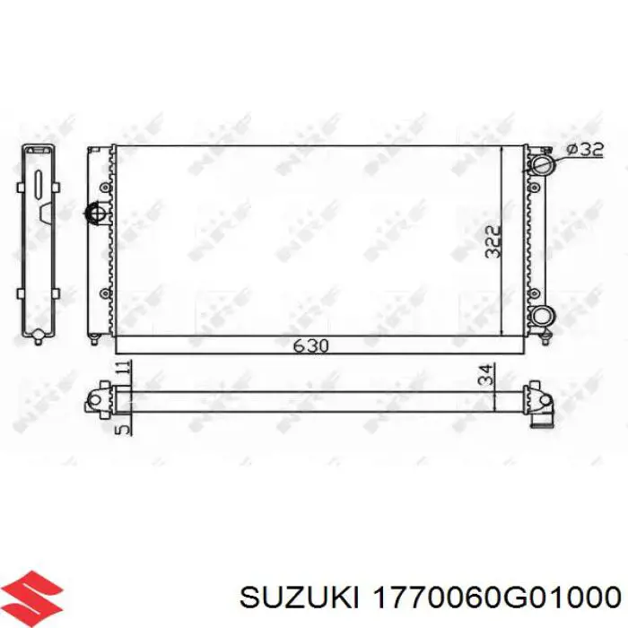 Chłodnica silnika Suzuki 1770060G01000 cena, od 80,76 USD