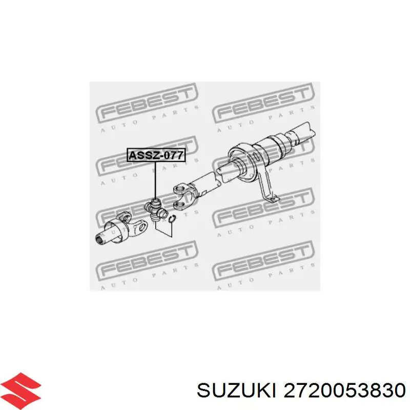Krzyżak wału Cardana tylnego Suzuki 2720053830 cena, od 16,45 USD