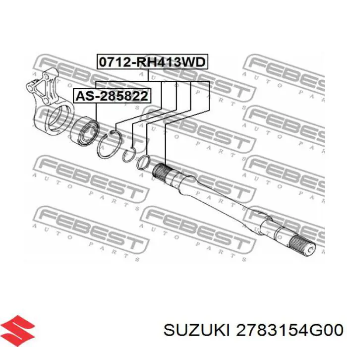 2783154G00 Suzuki łożysko podwieszane półosi przedniej