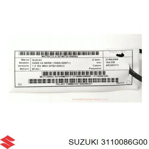 3110086G00 Suzuki rozrusznik