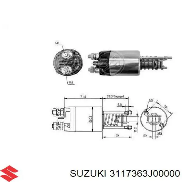 3117363J00000 Suzuki uchwyt szczotki rozrusznika