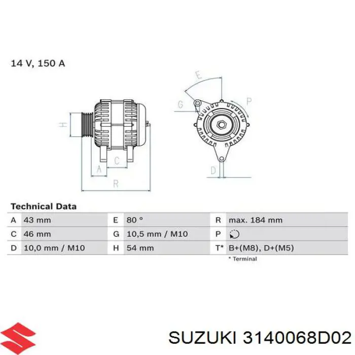 3140068D02 Suzuki alternator