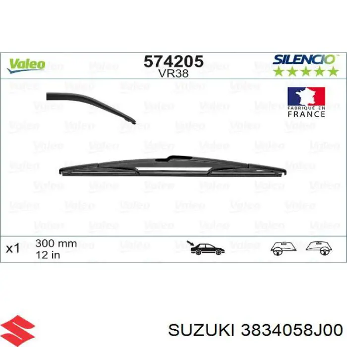 3834058J00 Suzuki Pióro wycieraczki szyby tylnej