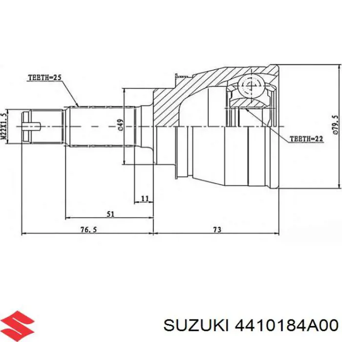 4410184A00 Suzuki Półoś napędowa przednia prawa