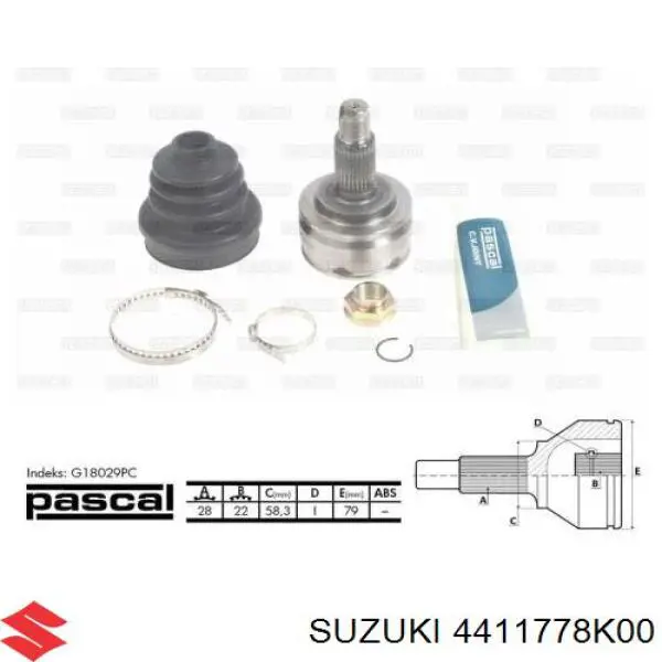 4411778K00 Suzuki Półoś napędowa przednia prawa