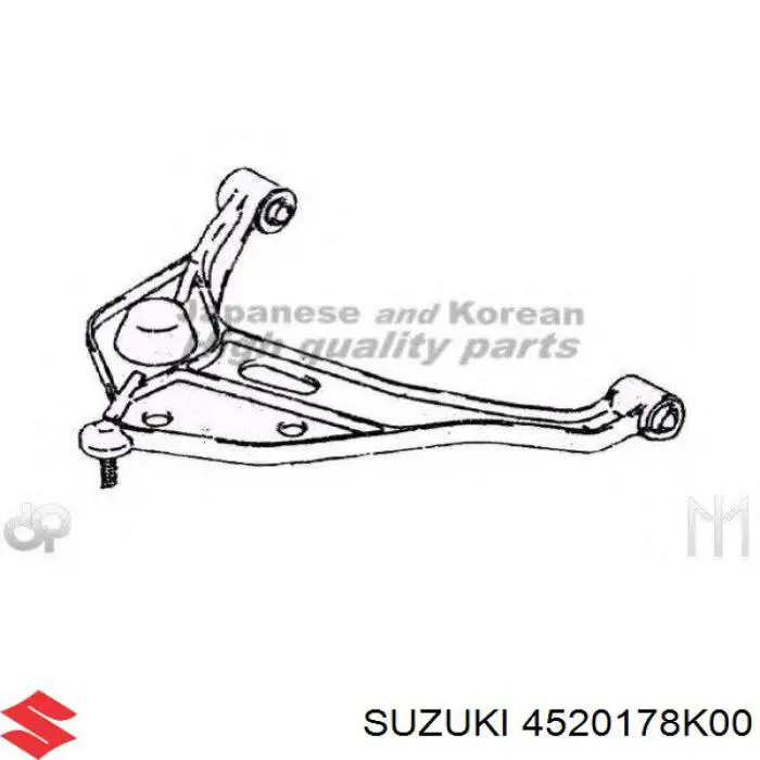 Do koszyka 4520178K00 Suzuki Wahacz zawieszenia przedniego dolny prawy