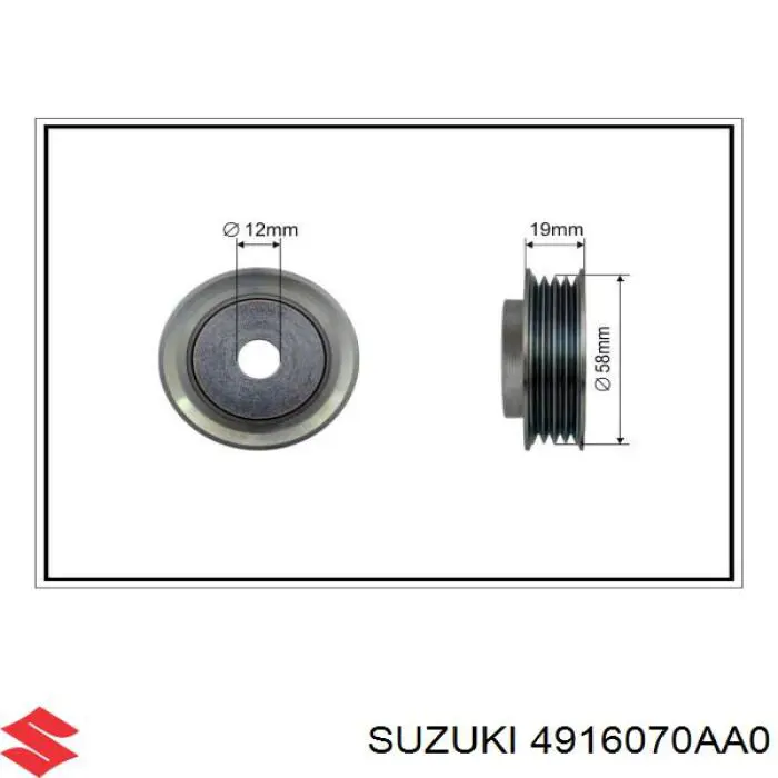 Do koszyka 4916070AA0 Suzuki Rolka napinacza paska napędowego