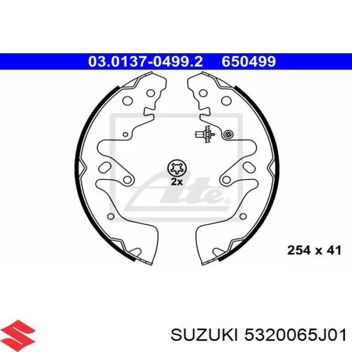 Klocki hamulcowe tylne bębnowe Suzuki 5320065J01 cena, od 33,43 USD