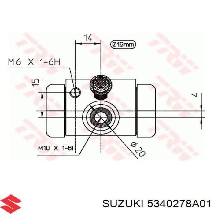 Cylinder hamulcowy roboczy tylny Suzuki 5340278A01 cena, od 19,06 USD